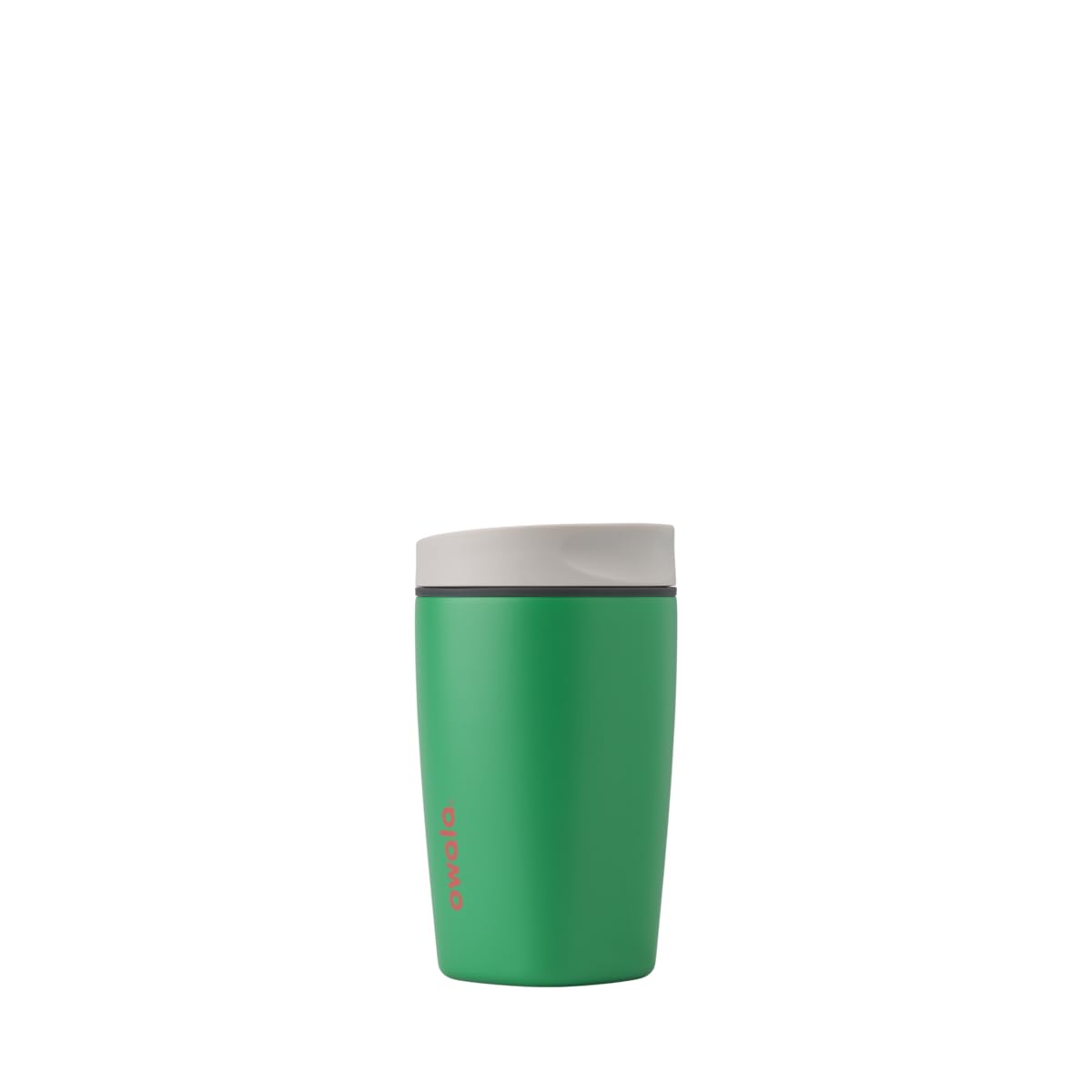 Owala SmoothSip Slider Insulated Stainless Steel Coffee Tumbler, Reusable Iced Coffee Cup, Hot Coffee Travel Mug, BPA Free 12 oz, Grey/Green (Sour Apple)