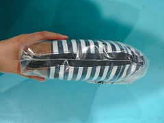 Lekesping Waterproof Beach Bag for Women - Tote Bags with Zip and Pocket, 35l Fldable Travel Tote Bag with Shoe Compartment, Enhanced with Bottom Elastic Strap (Striped)