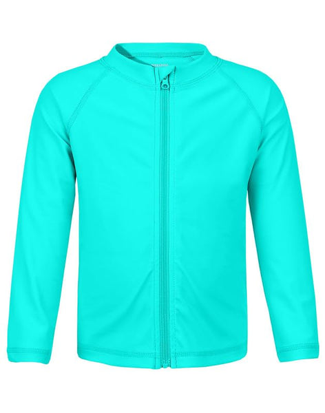 Boys Toddler Rash Guard Long Sleeve UPF 50+ Sun Protection Lightweight Swim Shirt for Baby Kids(Light Green,12-18M)