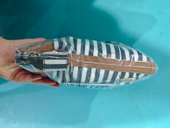 Lekesping Waterproof Beach Bag for Women - Tote Bags with Zip and Pocket, 35l Fldable Travel Tote Bag with Shoe Compartment, Enhanced with Bottom Elastic Strap (Striped)