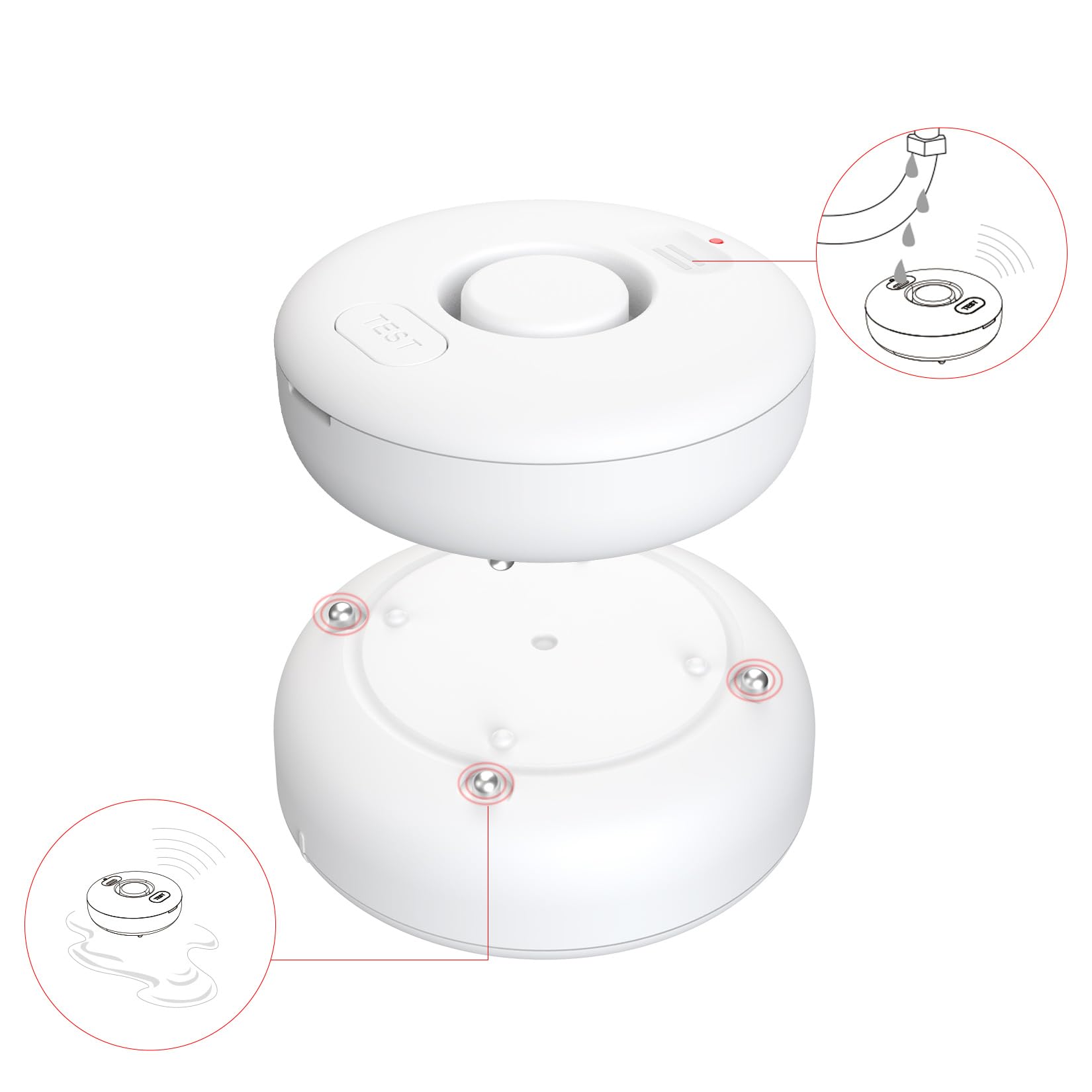 SINGCALL Water Leak Detectors for Home, Water Sensor Alarm Leak Detectors, Water Sensor with High Decibel Alarm Volume (Up to 120dB), 2-Pack, APE170