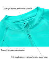 Boys Toddler Rash Guard Long Sleeve UPF 50+ Sun Protection Lightweight Swim Shirt for Baby Kids(Light Green,12-18M)