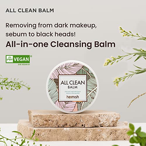 HEIMISH All Clean Balm - Cleansing Balm, Waterproof Makeup Remover, Face Cleanser, Oil Based Cleanser, Korean Skincare with Natural Aroma Oil, Vegan, For All Skin Types, 4.0fl.oz/120ml