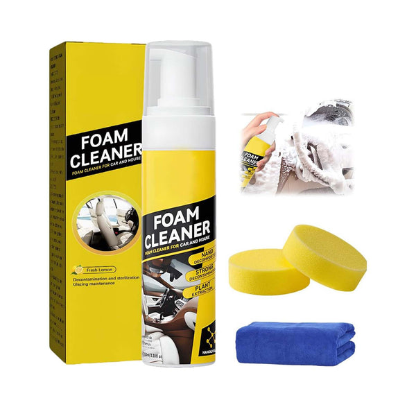 Multipurpose Foam Cleaner Spray, 2025 New Multi-Functional Car Magic Foam Cleaner, Leather Decontamination, All-Purpose Household Cleaners for Car and Kitchen (1, 100ML)