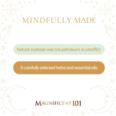 Magnificent 101 Long-Lasting Manifestation & Intention Aromatherapy Candles - Set of 6 | 21 Oz - 84-Hour Burn | 100% Soy Wax, Pure Sage | Ideal for Energy Cleansing & Manifestation