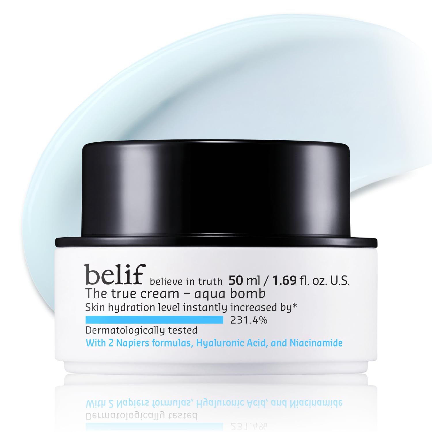 belif Aqua Bomb – Daily Niacinamide Hydrating Moisturizer, Lightweight Plumping Facial Cream with Hyaluronic Acid & Squalane, Cooling Effect, Anti-Aging, Korean Skincare, 1.68 fl oz (50ml)