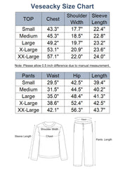 Veseacky Mens Pajamas Set Long Sleeve Soft Pajamas for Men Button Down Sleepwear Pjs Lounge Sets with Pockets (Blue,XL)