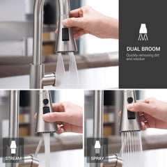 BLYLUND Touchless Kitchen Faucet with Pull-Down Sprayer, Kitchen Sink Faucet Brushed Nickel Faucets with Soap Dispensor, Single Handle Hands-Free Sensor Suitable for 1 to 4 Hole Sink, Stainless Steel
