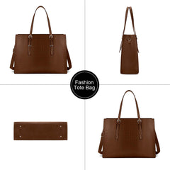 Laptop Bag for Women 15.6 Inch Laptop Tote Bag Leather Classy Computer Briefcase for Work Waterproof Handbag Professional Shoulder Bag Women Business Office Bag Large Capacity Coffee