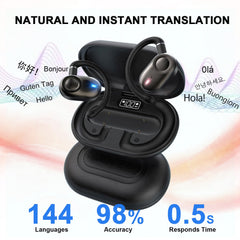 Ai Translation Earbuds Real Time, 144 Languages Online Wireless Language Translator Earbuds, Two-Way Translator Device with APP for iOS for Android, Simultaneous Translating