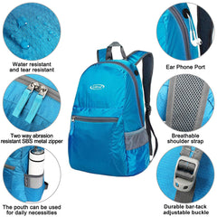 G4Free 20L Lightweight Packable Backpack Travel Hiking Daypack Foldable