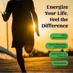 Green Tea 10:1 Extract 50% EGCG - Green Tea Liquid Drops - Vegan, 4X More Powerful Than Pills & Capsules - 2oz Antioxidant & Immune Supplement - Skin, Heart Support, Brain Health & Memory Boost