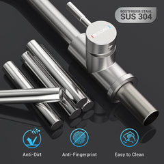 BLYLUND Touchless Kitchen Faucet with Pull-Down Sprayer, Kitchen Sink Faucet Brushed Nickel Faucets with Soap Dispensor, Single Handle Hands-Free Sensor Suitable for 1 to 4 Hole Sink, Stainless Steel