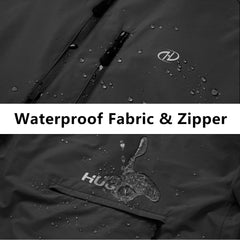 Men's Cycling Running Rain Jacket Lightweight Waterproof Biking Hiking Windbreaker Raincoat Reflective Packable