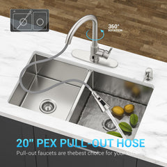 BLYLUND Touchless Kitchen Faucet with Pull-Down Sprayer, Kitchen Sink Faucet Brushed Nickel Faucets with Soap Dispensor, Single Handle Hands-Free Sensor Suitable for 1 to 4 Hole Sink, Stainless Steel