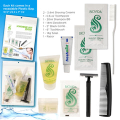 Moda West 4 Hygiene Kits - Toiletry Kit with Oral Care and Grooming Essentials, Featuring: Travel Size 9 Pc Kit