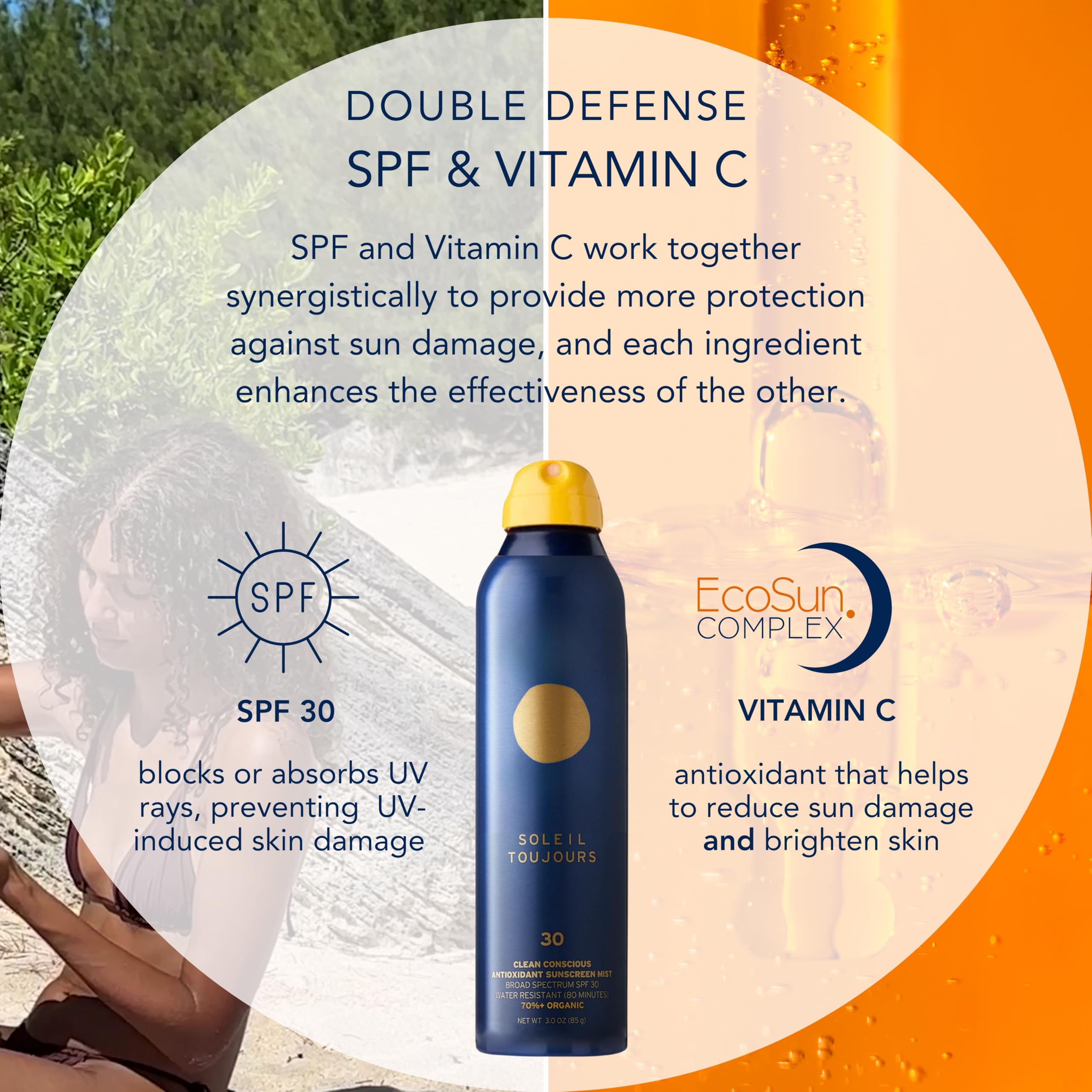Soleil Toujours Clean Conscious Antioxidant Sunscreen Mist SPF 30 (06 fl oz)