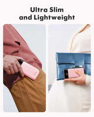 Portable Charger with Built in Cables, Portable Charger with Cords Wires Slim 10000mAh Travel Battery Pack 6 Outputs 3 Inputs 3A Fast Charging Power Bank for Samsung Google Pixel LG Moto iPhone iPad