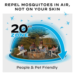 Thermacell Mosquito Repellent E-Series Rechargeable Repeller; Patio Shield 20’ Mosquito Protection Zone; Includes 36-Hr Repellent Refill; No Flame or Scent; Bug Spray and Bug Zapper Alternative