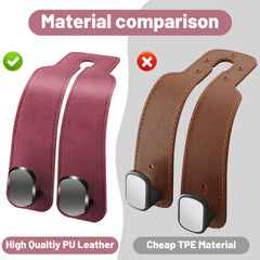 Amelity Car Headrest Hooks for Purses and Bags, 2 Pack (Red)