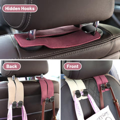 Amelity Car Headrest Hooks for Purses and Bags, 2 Pack (Red)