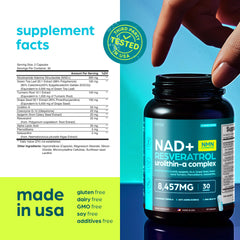 NAD Supplement 8,457 mg Extra Strength NMN Alternative Liposomal, Green Tea + Astaxanthin for Women & Men, Resveratrol, CoQ10, Alpha Lipoic Acid – Energy Anti-Aging,Cell Regeneration –30-Day