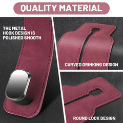 Amelity Car Headrest Hooks for Purses and Bags, 2 Pack (Red)